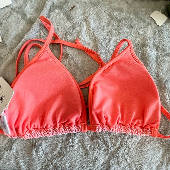 Body Glove Sz D Dita Triangle Slider Bikini Top NWT Orange & White Edge Design - Picture 5 of 7